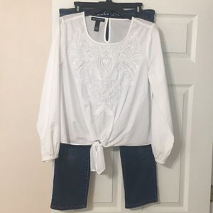 INC International Concepts embroidered top